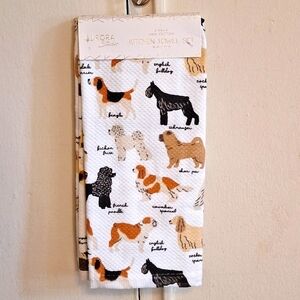 Dog breed kitchen towels K9 design cotton cloths clean up accessory